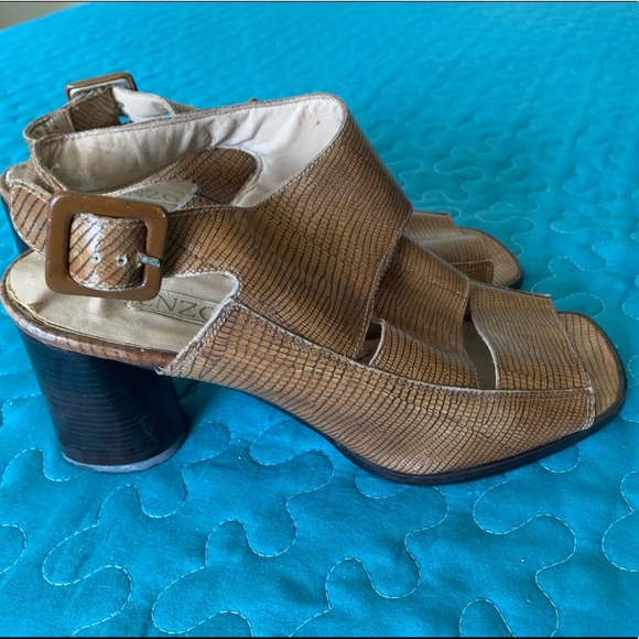 Enzo Angiolini -Leather Heel Sandals - Picture 2 of 15
